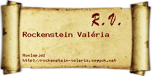 Rockenstein Valéria névjegykártya