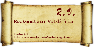 Rockenstein Valéria névjegykártya